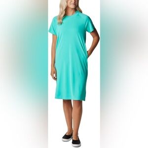 Columbia PFG outdoor Women's Tidal Tee shirt green turquoise midi Dress XL​​